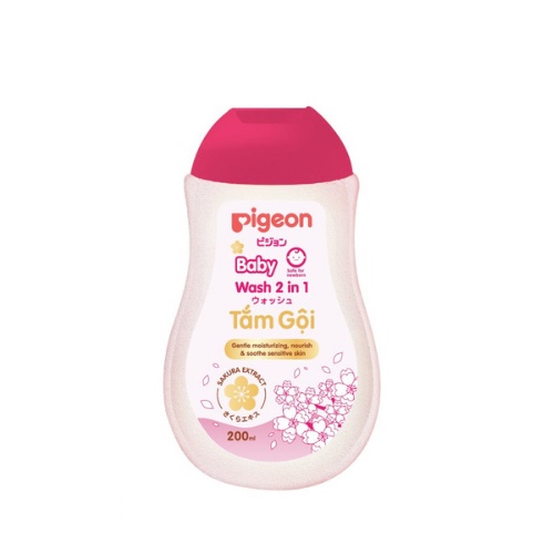 Sữa tắm gội cho bé Pigeon 200ml/700ml chiết xuất hoa anh đào sakura Nhật Bản