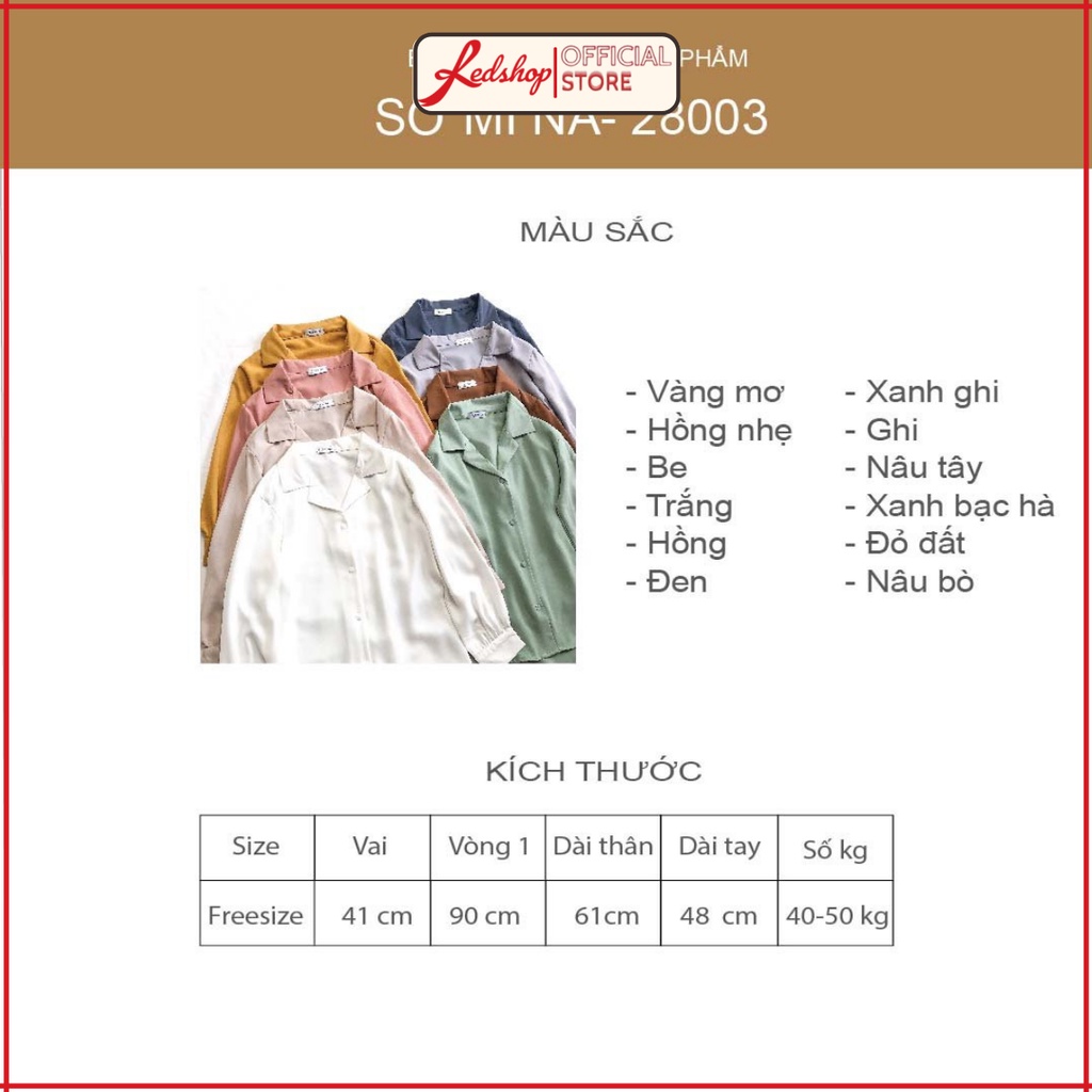 Áo Sơ Mi Nữ Dài Tay Cổ Vest thời trang Hàn Quốc Red Shop_28003