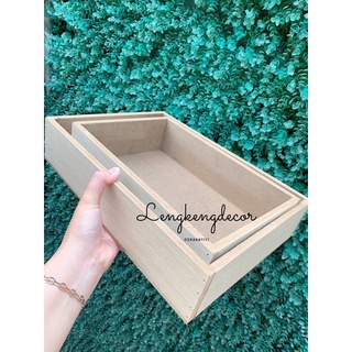 Khay gỗ quà Tết loại đẹp gỗ MDF phủ Melamine hàng đẹp nặng 1kg, khay gỗ decor trang trí vintage