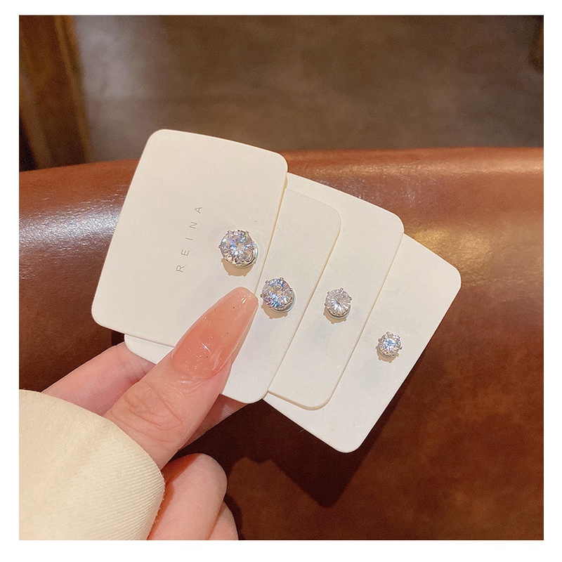 Khuyên Tai Nam Châm Đính Đá zircon Lấp Lánh 6 / 7 / 8mm Thời Trang Cho Nam Nữ