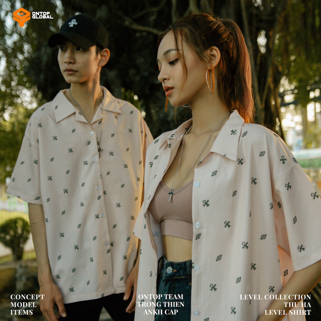 Áo sơ mi tay ngắn cổ bẻ unisex Level Local brand ONTOP | BigBuy360 - bigbuy360.vn