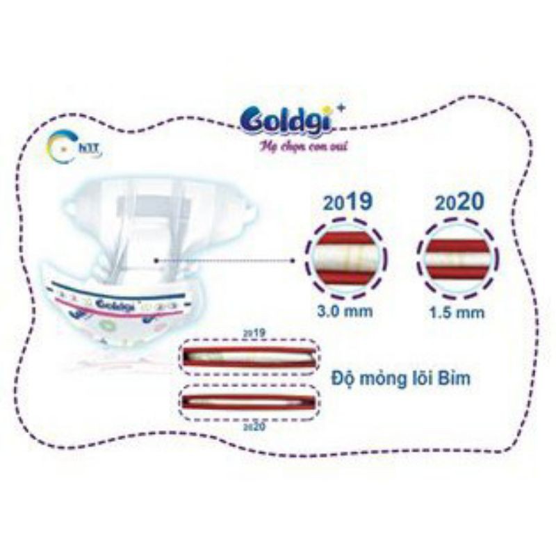 [MẪU MỚI] Bỉm GOLDGI Nhật tã Dán/Quần NB92/S84/M66/L56-M60/L48/XL44