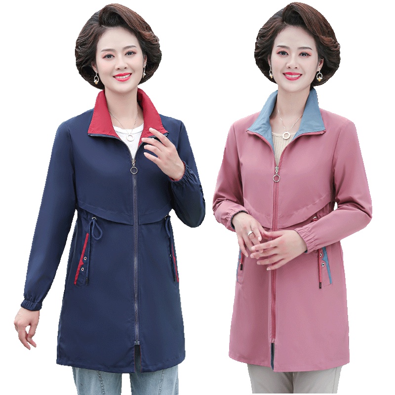 #ZH2158 ÁO KHOÁC HAI MẶT DÁNG DÀI MÙA THU, THỜI TRANG QUẢNG CHÂU CHO PHỤ NỮ TRUNG NIÊN, CHO MẸ SALE SẬP SÀN 2021