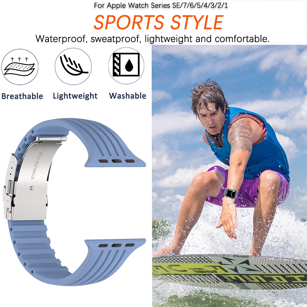 Ninki Dây Đeo Bằng Silicone Mềm Dành Cho Đồng Hồ Thông Minh Apple Watch Series SE / 8 / 7 / 6 / 5 / 4 / 3 / 2 / 1 38mm 40mm 41mm 42mm 44mm 45mm