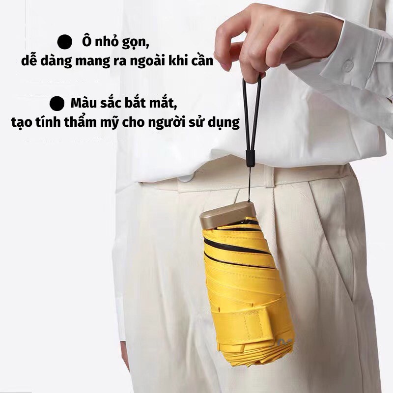 Ô Dù Che Mưa Nắng Ô Gấp Gọn Mini Bỏ Túi 2 Lớp Chống Thấm Cao Cấp Dù Che Mưa Toki