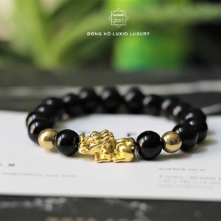 Vòng Đá Phong Thuỷ Tài Lộc - Đá Thạch Anh mạ vàng Tỳ hữu