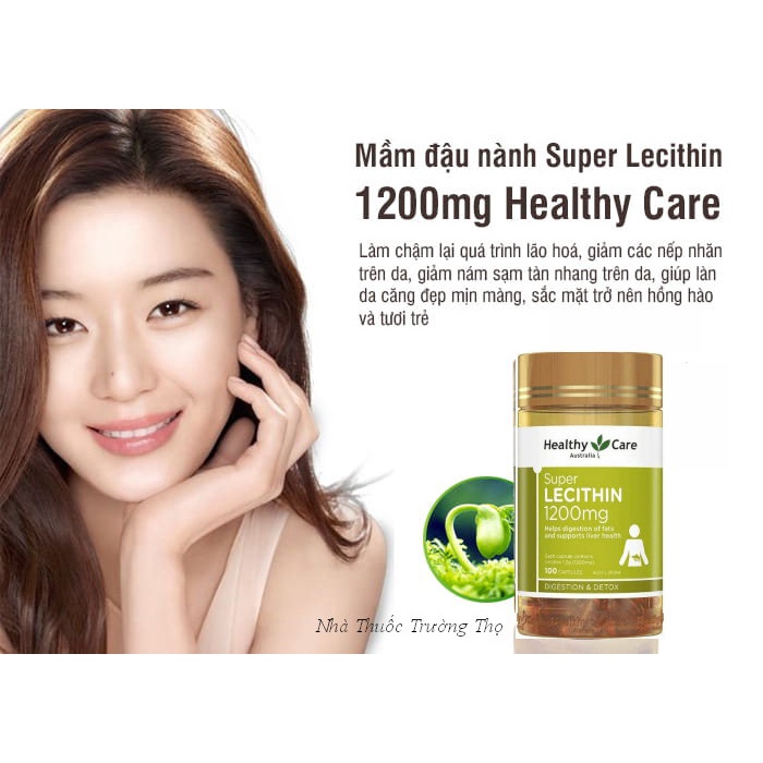 Mầm đậu nành Healthy Care Super Lecithin đẹp da, đào thải độc tố gan, cân bằng nội tiết tố, hàng mới