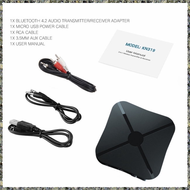 Bộ thiết bị thu phát âm thanh bluetooth không dây 4.2 2 trong 1 cho tai nghe