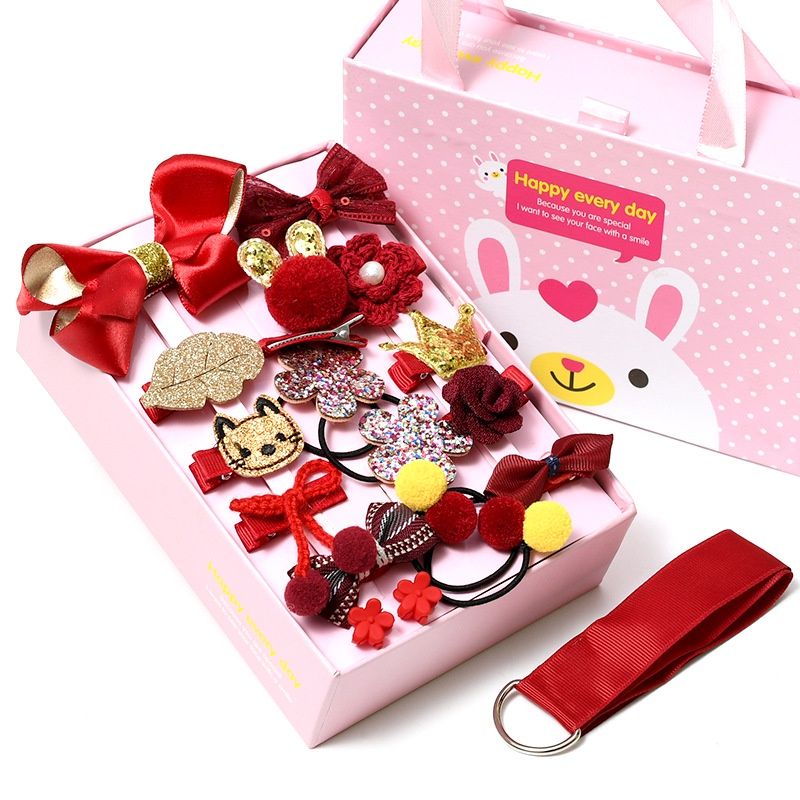 Hộp kẹp tóc 18 chi tiết dễ thương phong cách Hàn Quốc cho bé gái
