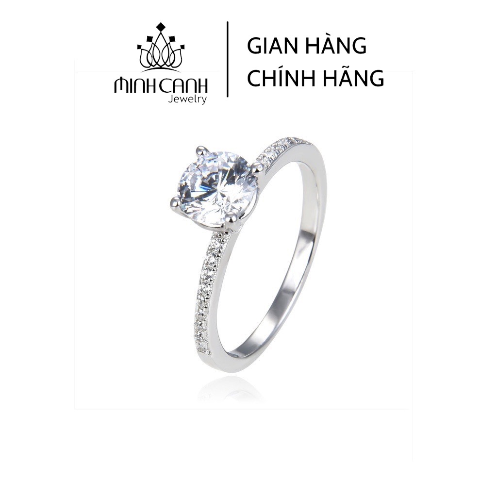 Nhẫn Bạc Minh Canh Jewelry 4 Chấu Viền Đá