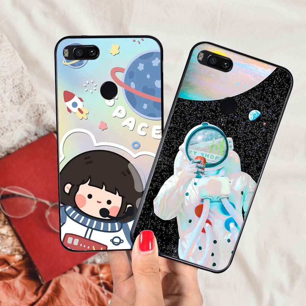 Ốp lưng Xiaomi Mi A1 - Mi 5x mẫu  vũ trụ cute đáng yêu, ốp phi hành gia
