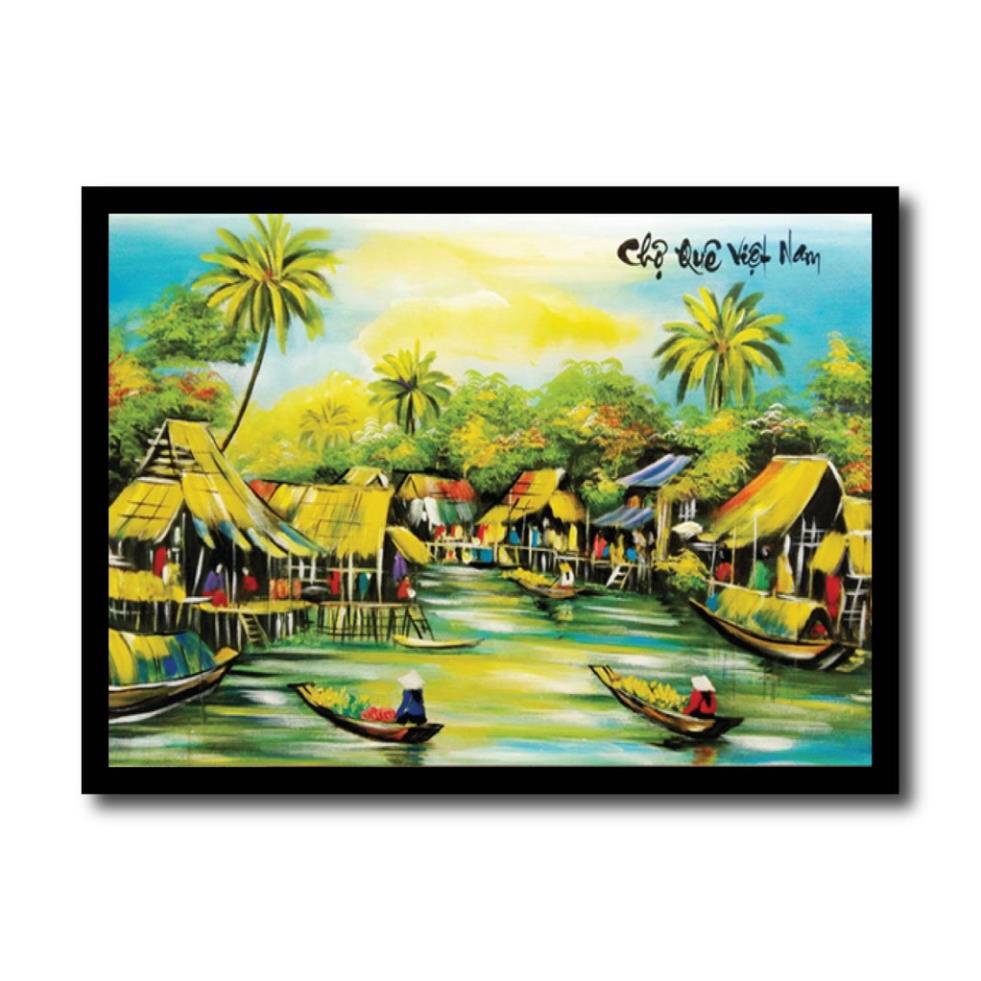 Tranh sài gòn, quê hương Việt Nam, nhà thờ đức bà, phố cổ, đồng quê việt nam, xích lô, tranh trang trí quà tặng lưu niệm