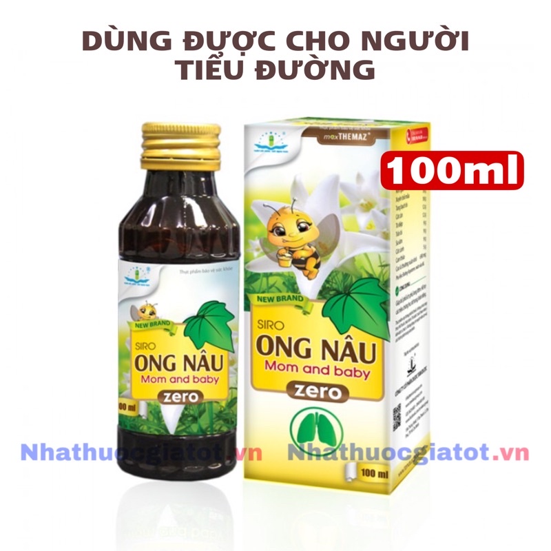 Siro Ong Nâu Mom And Baby Giảm Ho, Đau Họng, Khản Tiếng, Tiêu Đờm Chai 100ml