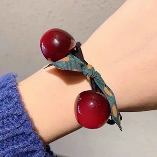 Dây buộc tóc hình quả cherry đính nơ