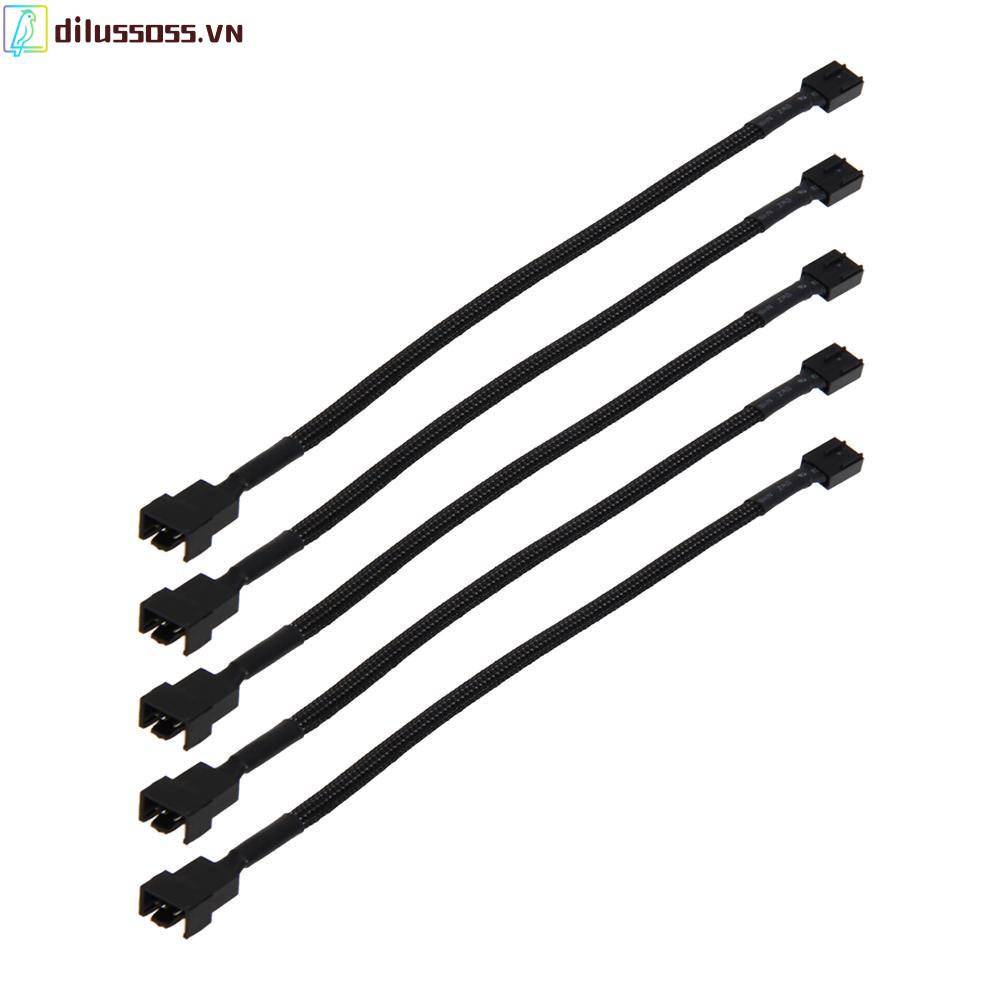Set 5 dây cáp nối dài quạt tản nhiệt 12in 4 Pin PWM dành cho máy tính