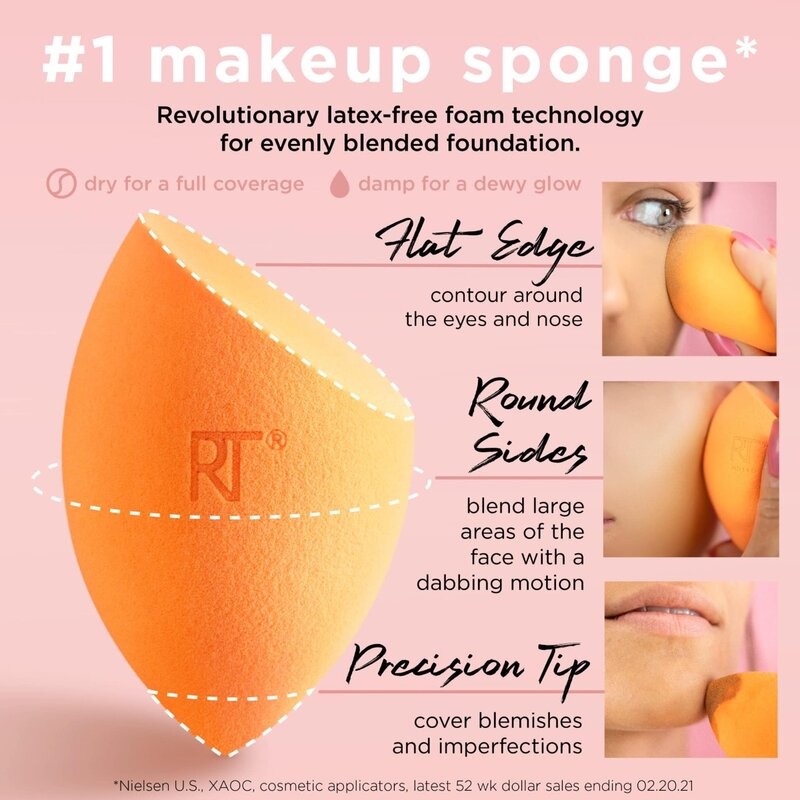 [Xukashop] Mút trang điểm tán kem nền Real Techniques Miracle Complexion Sponge trang điểm mềm mại, tiện dụng