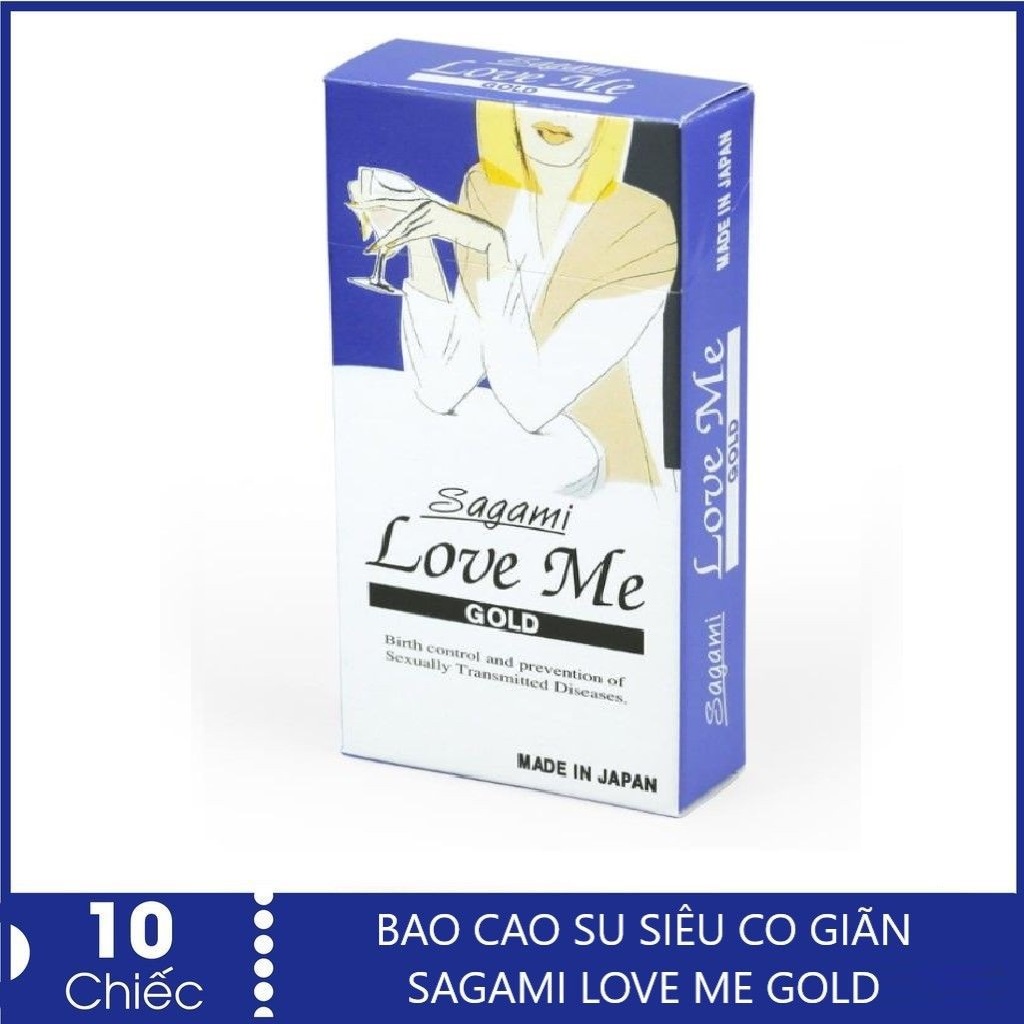 Bao Cao Su Siêu Mỏng Trơn SAGAMI LOVE ME GOLD - Nhật Bản - 10 chiếc