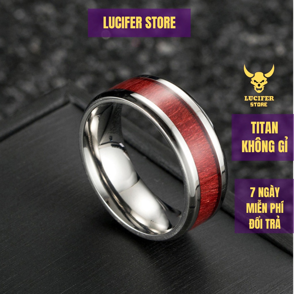 Nhẫn Nam Nữ Bạc Đẹp Cá Tính Unisex HipHop Basic Ngầu Trơn Nam Redwood Ring Lucifer Store Nhẫn Titan Không Gỉ - Redwood