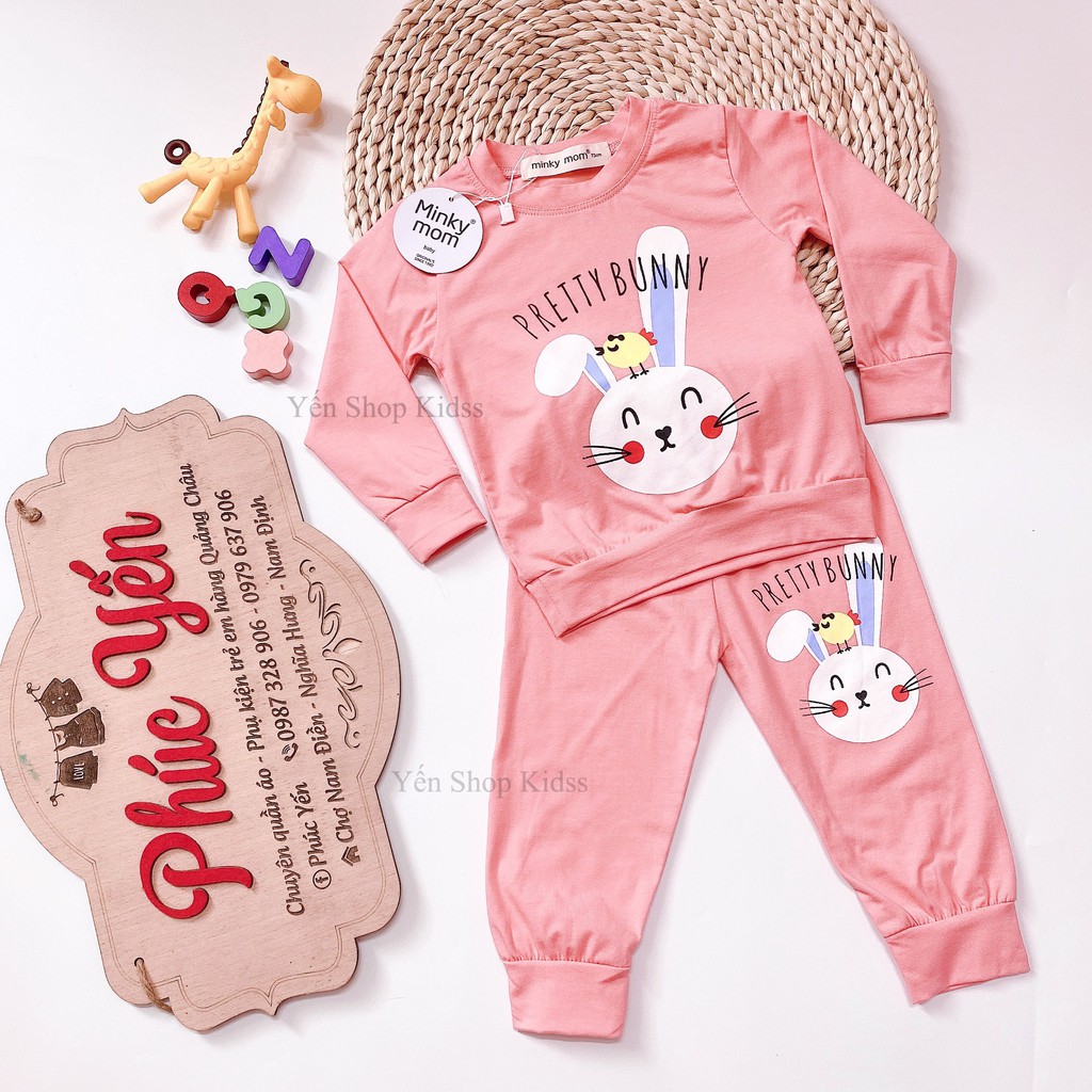 Sale !!! Bộ Dài Tay Minky Mom Cotton 100 % Họa Tiết Động Vật Sư Tử -Chữ Cho Bé_Super Sale (7-19kg) (1305)