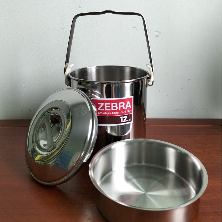 Camen Inox 1 Ngăn 14cm - 151614 ngăn cạn có quai và nắp cài Zebra Thái Lan