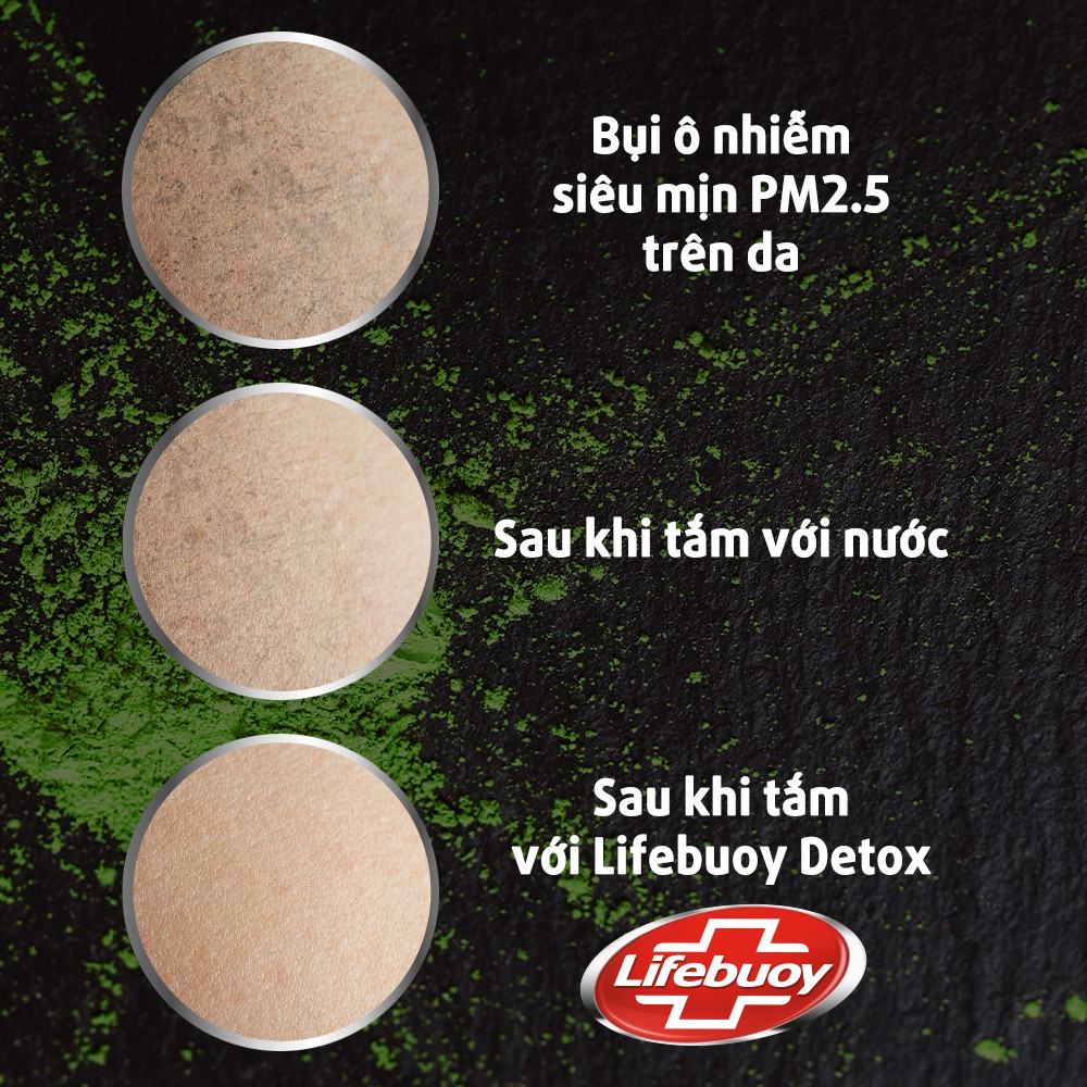 Sữa tắm detox Lifebuoy 850g chiết xuất từ thiên nhiên giúp ngừa mụn cơ thể và sạch sâu khỏi bụi mịn