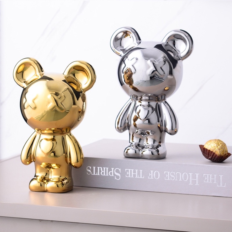 Gấu Tròn Mặt Bự trang trí gấu bạo lực trang trí phòng khách 28cm