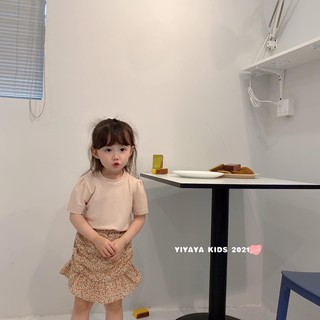 Yiyaya kids - set áo thun mix cùng chân váy hoa
