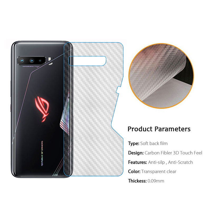 Miếng dán sợi carbon bảo vệ mặt lưng cao cấp cho điện thoại ASUS Rog Phone 5 5s Pro Ultimate 3 2