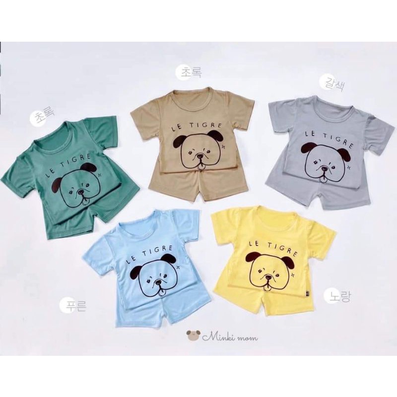 Bộ thun lạnh Túi Zip siêu đẹp hình cún cho bé trai bé gái