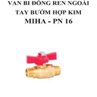 Van bi đồng ren ngoài tay bướm 21 DN15