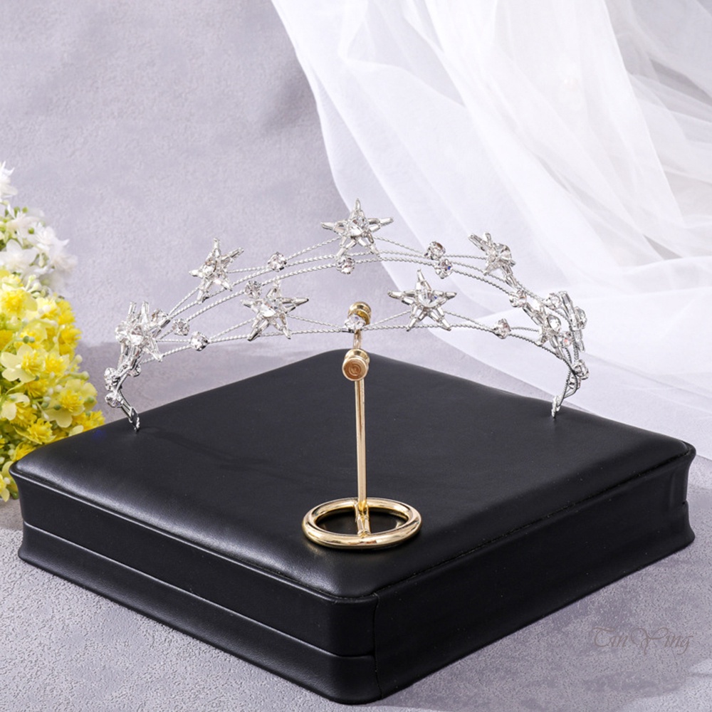 GETNOIVAS Băng Đô Cài Tóc Nhiều Lớp Đính Đá Hình Ngôi Sao Thời Trang Dành Cho Nữ