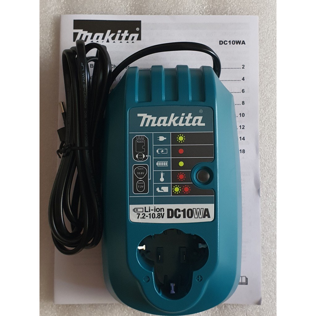 BỘ SẠC NHANH MAKITA 7.2V - 10.8V DC10WA. ĐIỆN ZIN 220V