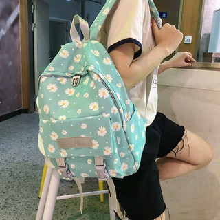 HOT TREND BALO TÚI NỮ HỌC SINH SINH VIÊN VẢI DÙ CHỐNG THẤM IN HÌNH BÔNG CÚC 2020 XL0020