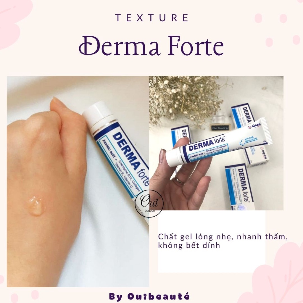 Gel dưỡng giảm mụn Derma Forte, Kem dưỡng mờ thâm mụn 15g Ouibeaute