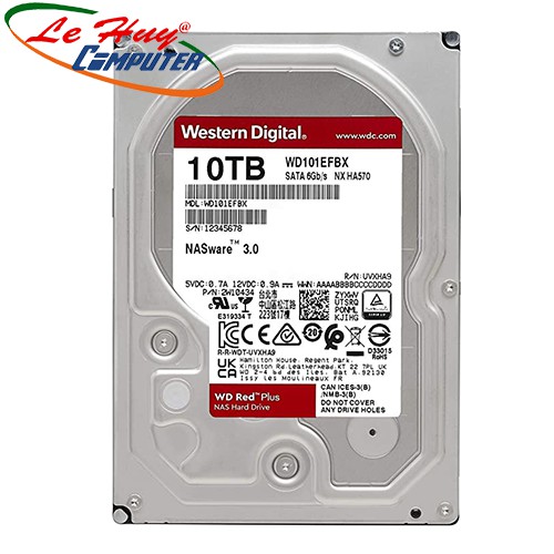 Ổ cứng HDD Western Red Plus 10TB 3.5inch SATA III 256MB Cache WD101EFBX