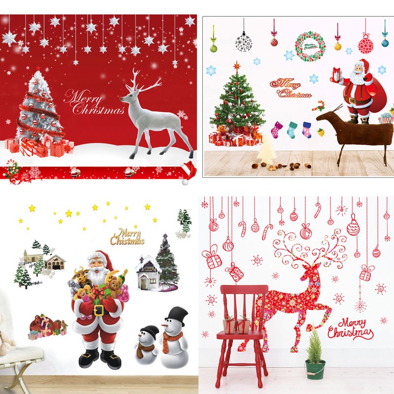 Decal dán tường Decal trang trí giáng sinh, trang trí noel  Sticker giáng sinh Tổng hợp các mẫu