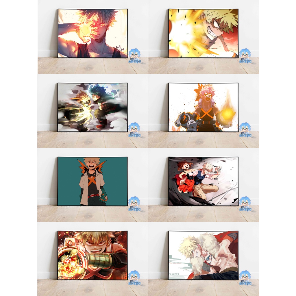 Tranh poster A3 Bakugo Katsuki (3) Anime Manga My Hero Academia chất liệu giấy cao cấp - 2D Tộc Shop