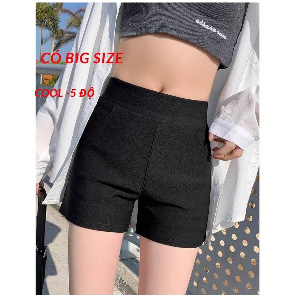 Quần Short Đùi Bigsize Nữ Chất Polyester Lạnh Siêu Mát Cạp Cao 7 Phân