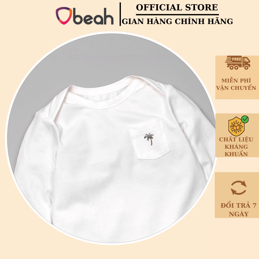 Body cho bé họa tiết cây dừa OBEAH chất liệu cotton tự nhiên Thoáng mát Fullsize 59 đến 90 cho bé từ 0 đến 12 tháng