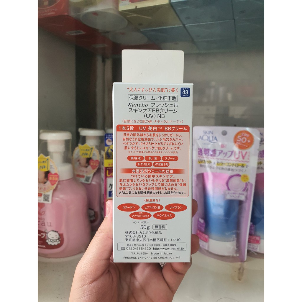 Kem nền trang điểm BB chống nắng 5in 1 Kaneno Freshel UV Skincare BB Cream