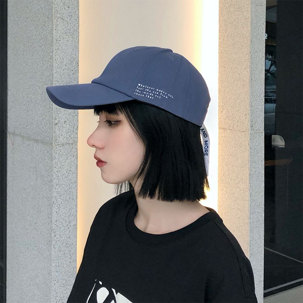 Mũ lưỡi trai thêu chữ đơn giản phong cách Hàn Quốc cho nam và nữ