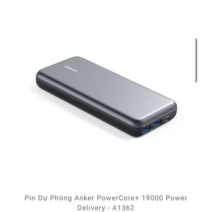 Pin Dự Phòng Anker PowerCore+ 19000 Power Delivery - A1362 CHÍNH HÃNG