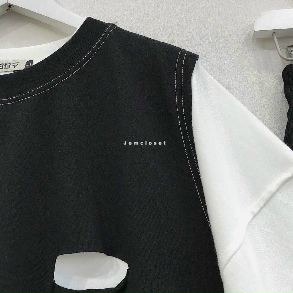 Áo Thun Nữ, Set Áo Phông Trắng mix Gile Đen Siêu Xinh Hàng Loại 1 | BigBuy360 - bigbuy360.vn