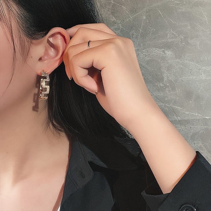 Khuyên Tai Hình Học Bằng Bạc 925 Mới