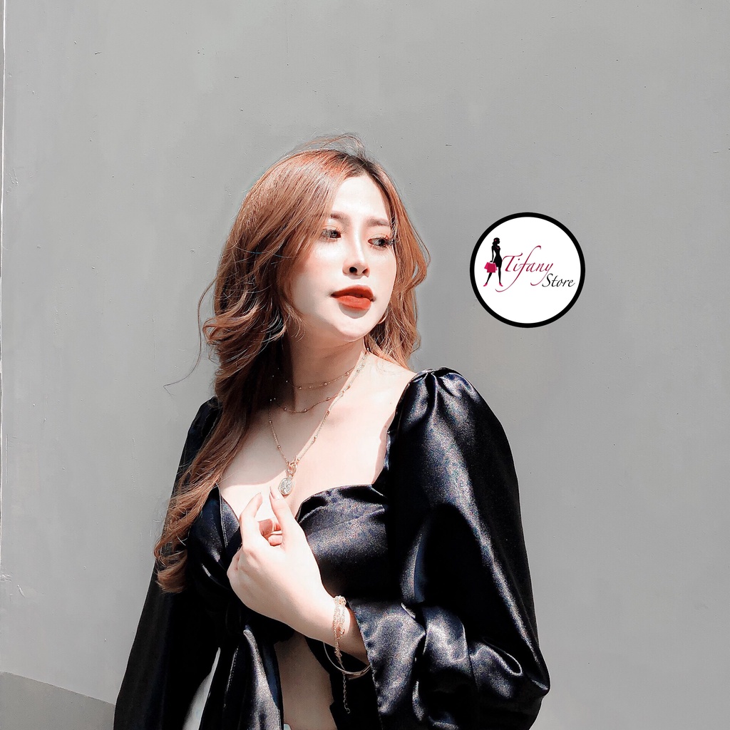 Áo Croptop Tay Dài Ống Loe Bigsize Dưới 80Kg May 2 Lớp Có Mút Ngực Đệm Nơ Cột Trước Ngực “ROSE”