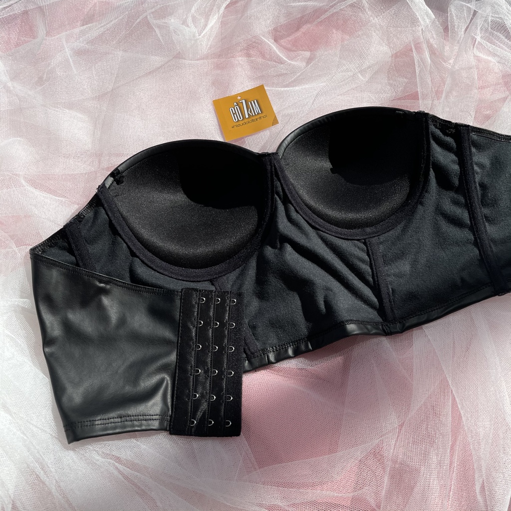 Áo corset da PU mút 2cm có gọng ôm trọn quả có thể mặc bỏ dây vai Cô Kim 7 | BigBuy360 - bigbuy360.vn