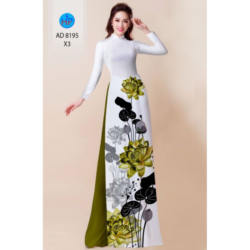 Vải áo dài họa tiết AD8195 hoa 3d cực duyên