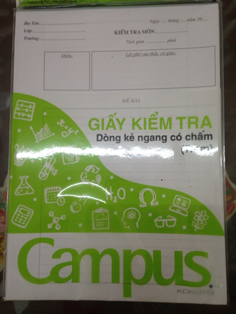 Giấy kiểm tra campus có chấm kẻ ngang