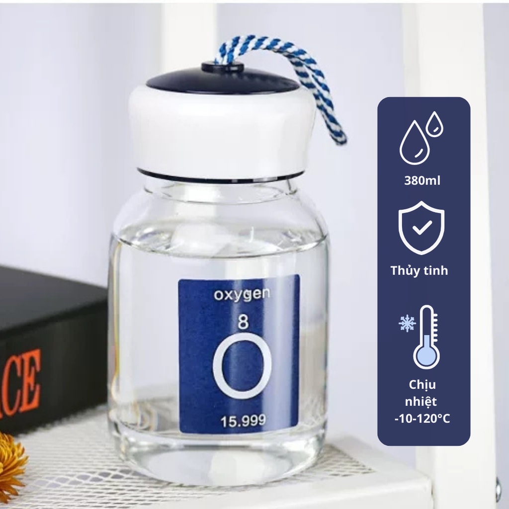Bình đựng nước thủy tinh cao cấp mini nhỏ gọn Hanzy