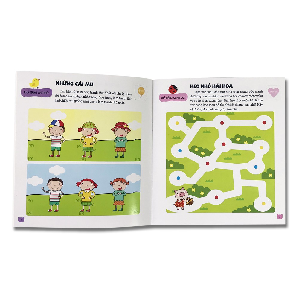 Bộ 6 Cuốn Sách Sticker Phát Triển Chỉ Số Thông Minh IQ Dành Cho Trẻ 2-6 Tuổi